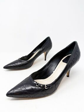 Dior Cannage Quilted Leather Pointed Toe Heels Womens Size EU 41